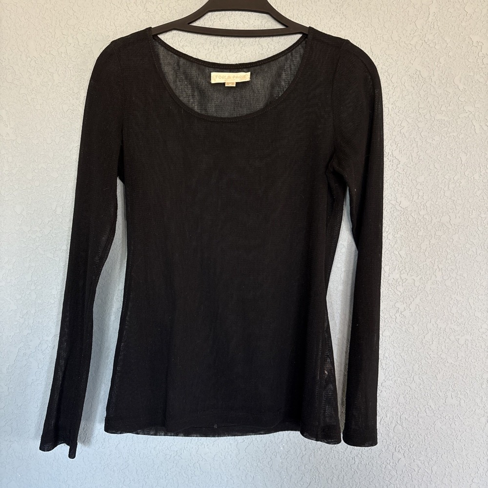 Forla Paris Sheer Mesh Top Women's M Black Goth Festival Rock Grunge‎